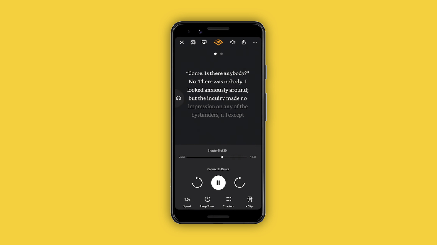 Audible's upcoming feature, Audible Captions, on demonstration. (Amazon)
